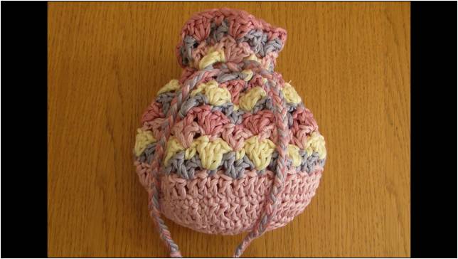 Crochet Mini Drawstring Bag Pattern