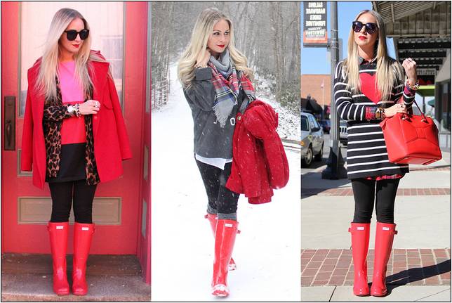 Hunter Boots With Knit Top